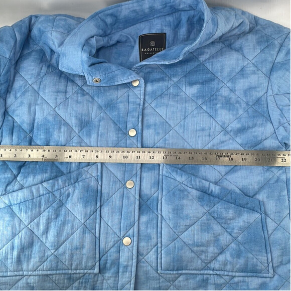 BAGATELLE quilted jacket Shacket sky blue relaxed fit button front sz lg - Picture 12 of 14